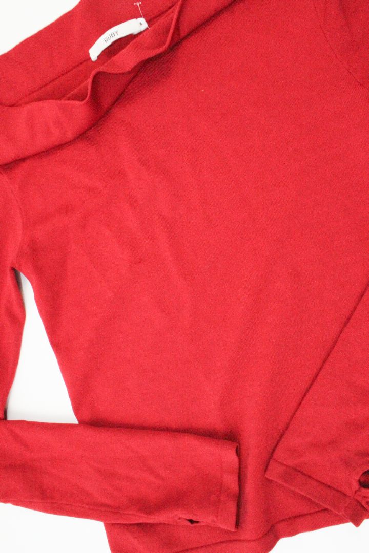 'EMMA' BLOUSE, RUBY, RED, 8 - Image 4