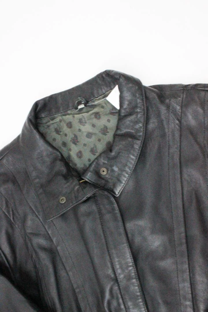 VINTAGE, LEATHER BOMBER JACKET, M - Image 3